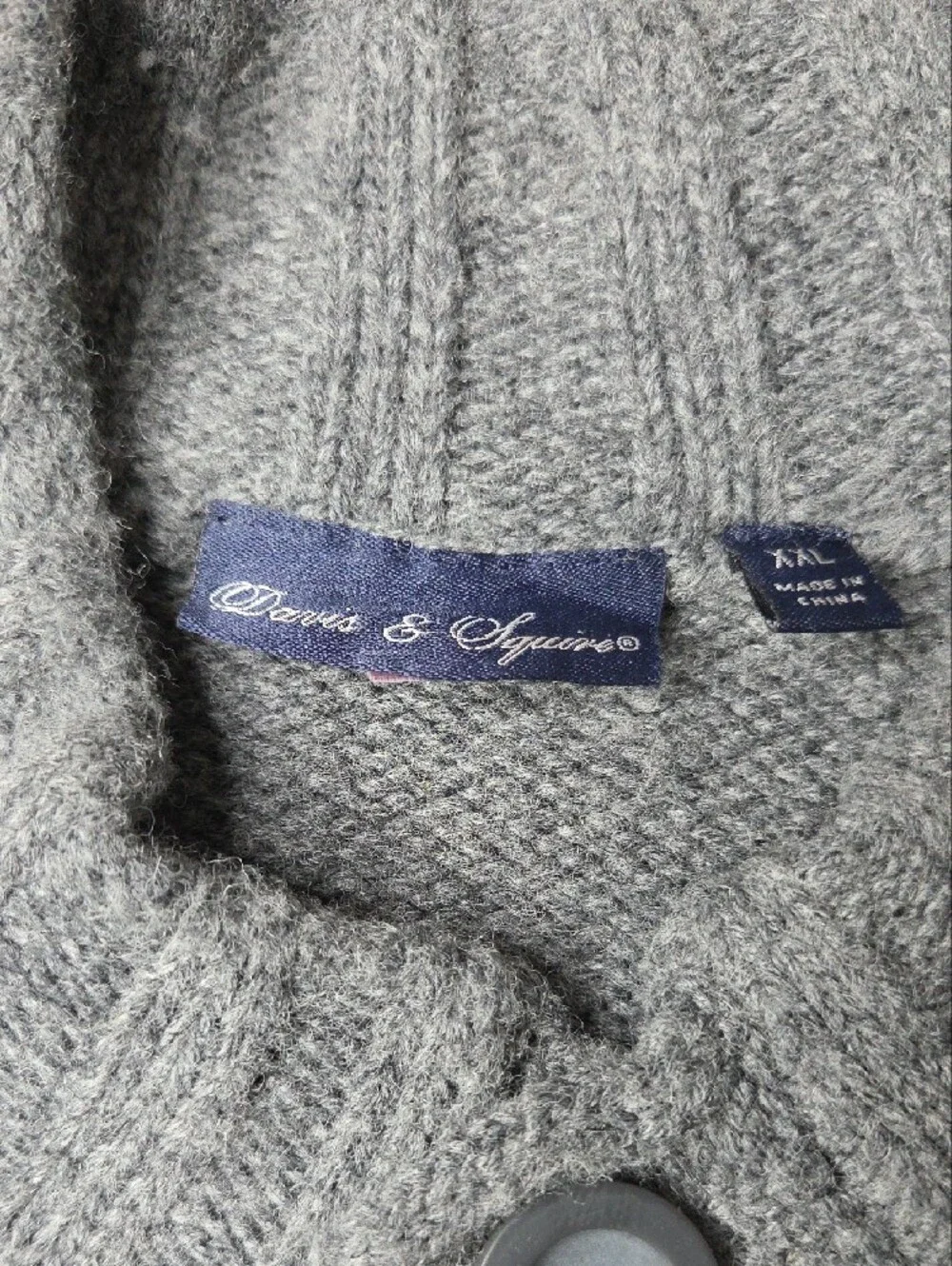 Men's Gray Button Nordic Pattern Sweater with Ivory Accent